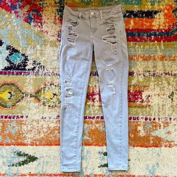 American Eagle Outfitters Super Stretch Ripped Jegging Jeans - Picture 2 of 13